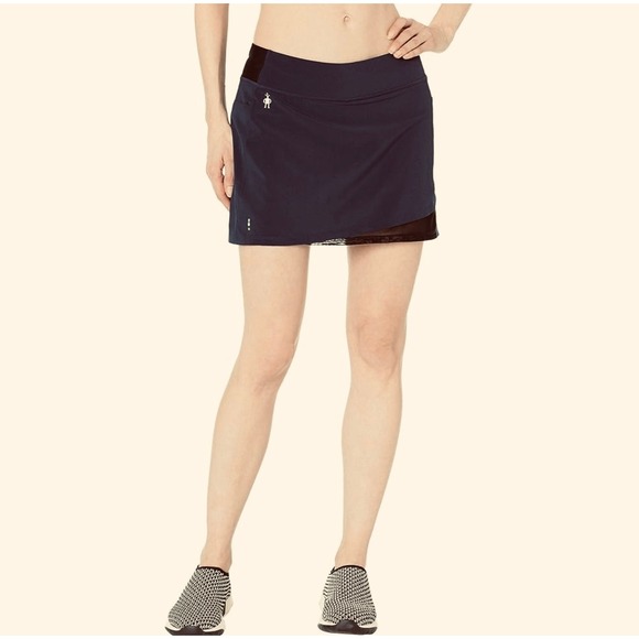 Smartwool Merino Wool Sport Lined Athletic Skort Side Pockets Black Size Medium - Picture 2 of 7